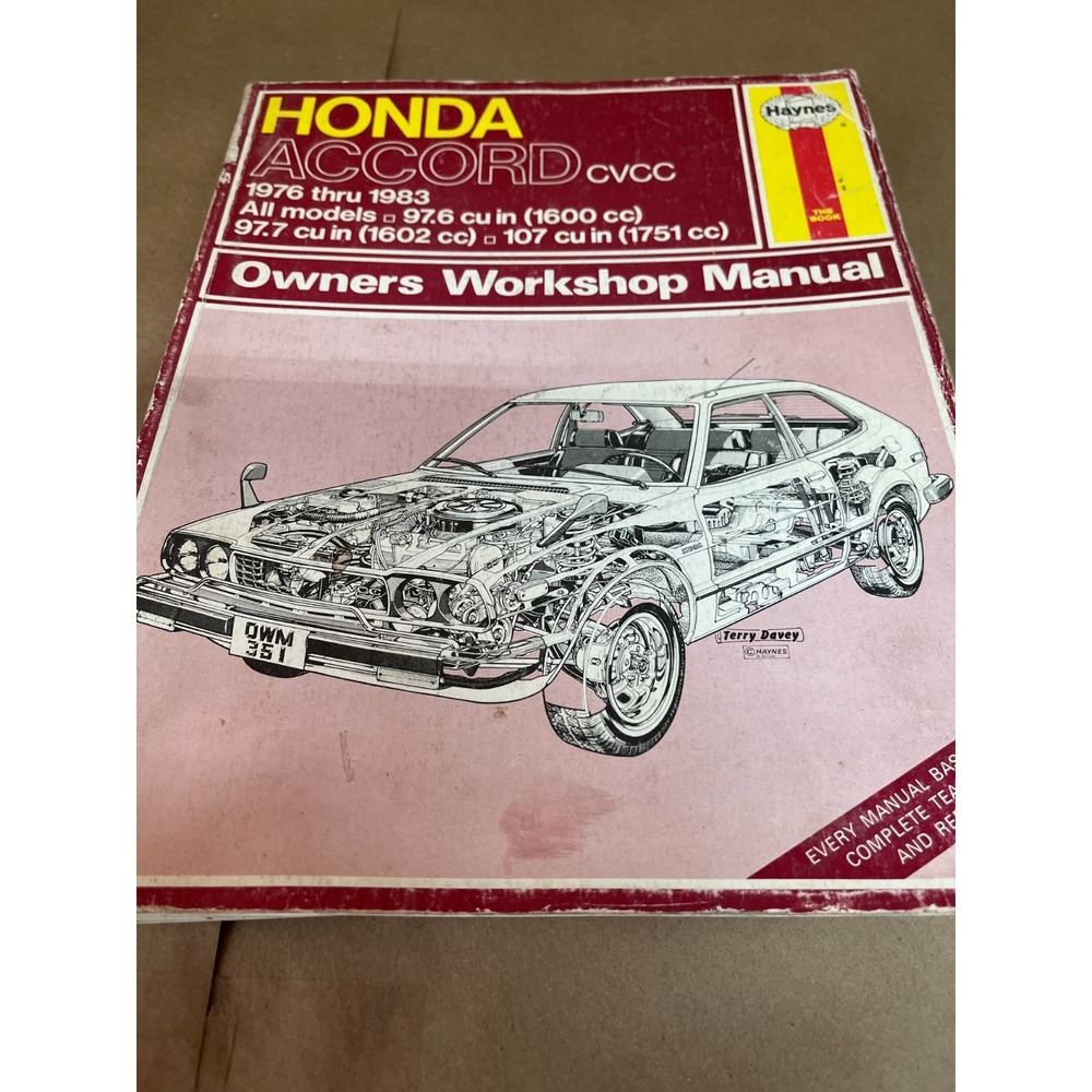 VTG Haynes 42010 Honda Accord CVCC 1976-1983 Owners Workshop Manual‎